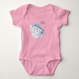 Lila Weiße Schmetterling Liebe Baby Strampler