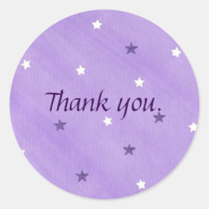 Lila weiße Sterne auf Lavendel Danke Stickers