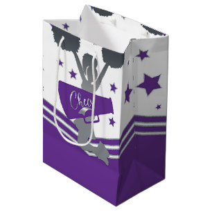 Lila-weiße Sterne-Jubelparty Cheerleading Mittlere Geschenktüte