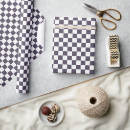 Lila weiße Tafel Checked Geschenkpapier