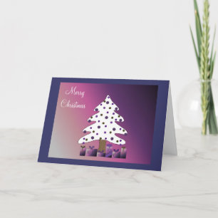 Lila-weiße Weihnachtsbaum Feiertagskarte