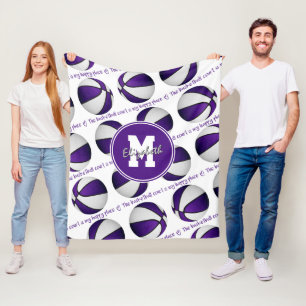lila weißer Basketballplatz für mich Fleecedecke