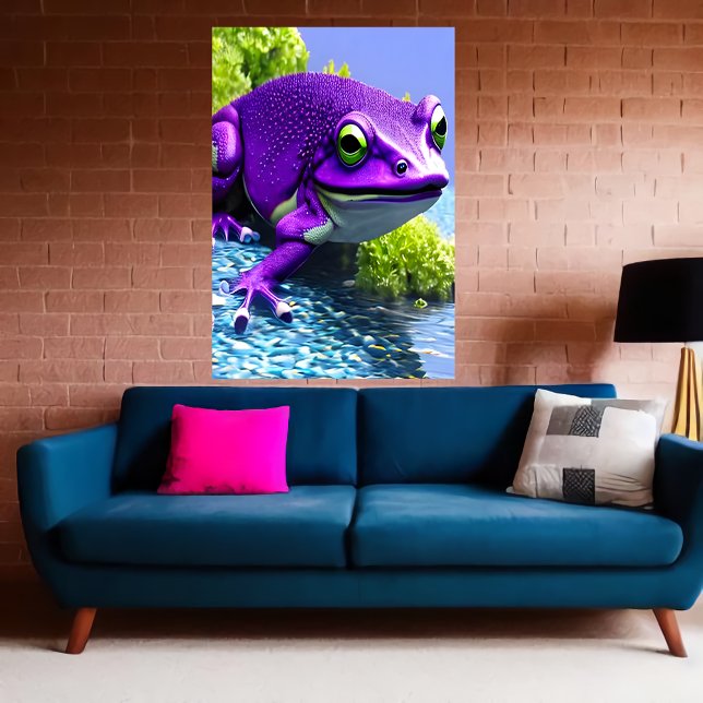 Lila-weißer Frosch | AI Art Poster (Von Creator hochgeladen)
