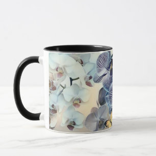 Lila, weißer Orchideenschmetterling Tasse