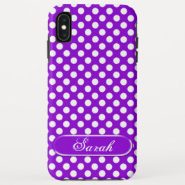 Lila weißer Polka Dot Muster iPhone XS Max Case