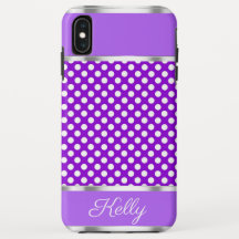 Lila weißer Polka Dot Muster iPhone XS Max Case