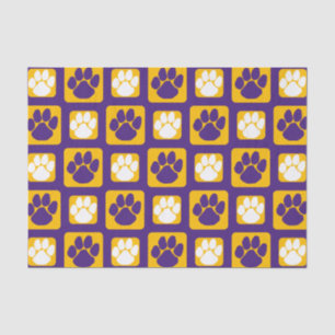 Lila, weißer und goldener Pawprint Seidenpapier