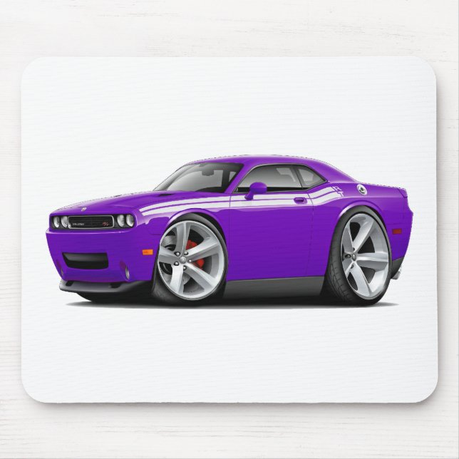 Lila-Weißes Auto 2009-11 Herausforderer Mousepad (Vorne)
