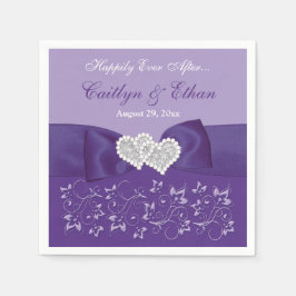 Lila, weißes Blumenzitat Napkins Serviette