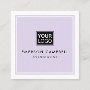 lila, weißes Grenzzeichen Quadratische Visitenkarte