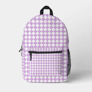 Lila-weißes Schachbrettmuster Bedruckter Rucksack