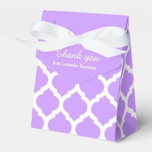 Lila weißes Trellis Muster danke Ihnen Geschenkbox Geschenkschachtel