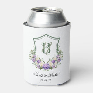 Lila weißes Wappen Hochzeit Cooler Dosenkühler