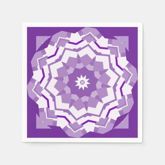 Lila/Weißkaleidoskop Serviette (Vorderseite)