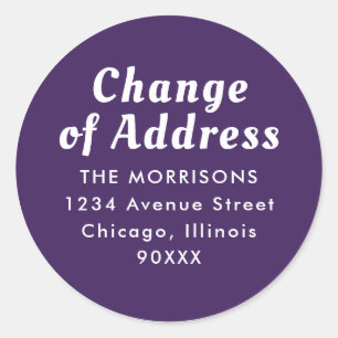 lila Weißringwechsel des Adressenaufklebers Runder Aufkleber