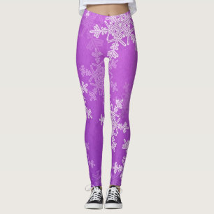 Lila Weißschneebeeren Minimalistische Weihnachten Leggings