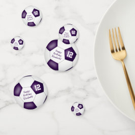 lila Weißsport Geburtstagsfußball Konfetti