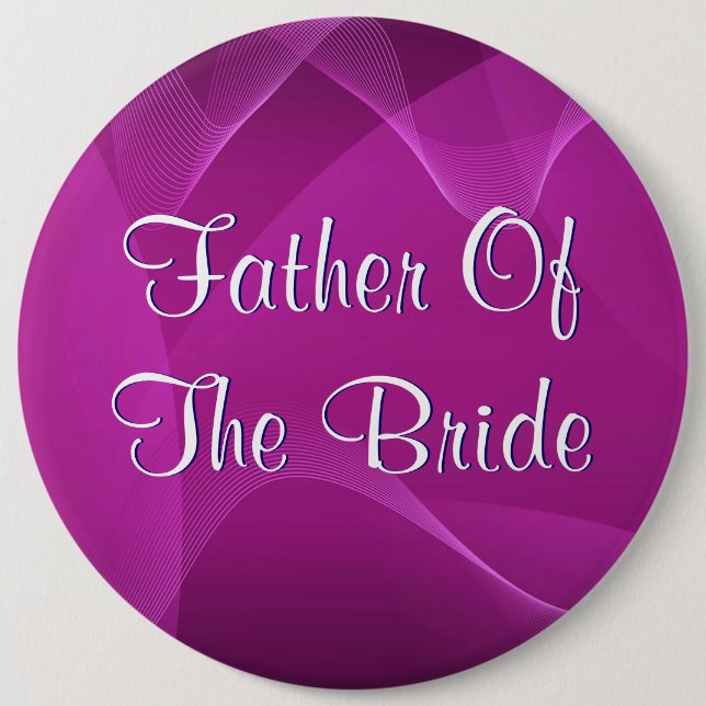 Lila Wellen-Vater der Braut Button (Vorderseite)