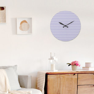 Lila Wellenmuster Wanduhr