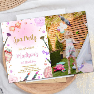 Lila Wellness-Center Geburtstag Einladungen mit Fo