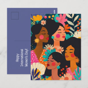 Lila Weltfrauentag Postkarte