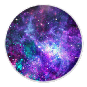 Lila Weltraumgalaxie Kosmisch Raum Teal Rosa Himme Keramikknauf