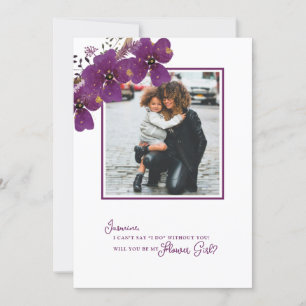 Lila werden Sie mein Foto für den Blumenmädchenvor Einladung