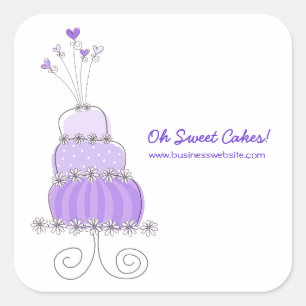 Lila Whimsical Chic Wedgecake Sticker