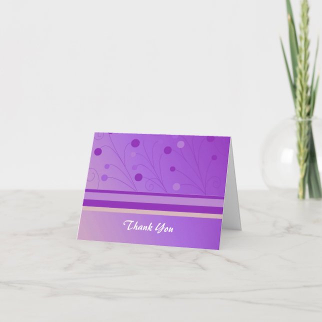 Lila Whimsical Dankeschön Dankeskarte (Vorderseite)