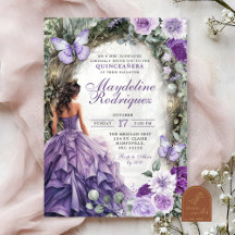 Lila Whimsischer Wald Quinceanera