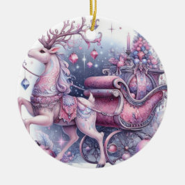Lila Whimsischer Weihnachtsbaum Keramik Ornament