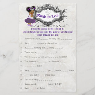 Lila White African Princess Baby Showspiel Flyer