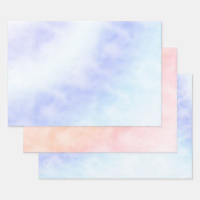 Lila White Aqua Blue Gefärbte Krawatte Geschenkpapier Set (Set)