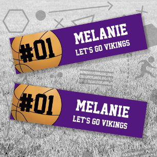 Lila White Basketball Team Autoaufkleber