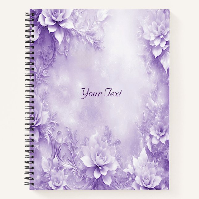 Lila-White-Blume-Notebook Notizbuch (Vorderseite)