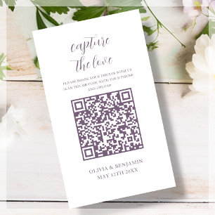 Lila White Capture the Liebe QR Code Begleitkarte