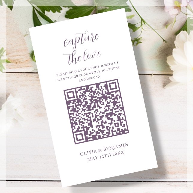 Lila | White Capture the Liebe QR Code Begleitkarte (Von Creator hochgeladen)
