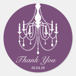 Lila White Chandelier Vielen Dank Runder Aufkleber