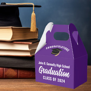 Lila White Custom School Graduation Party Geschenkschachtel