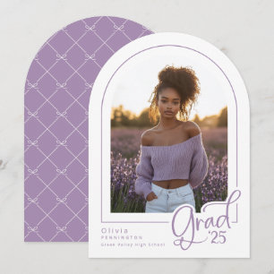 Lila White Elegant Foto 2025 Grad Ankündigung