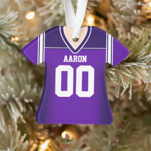 Lila/White Football Jersey Ornament