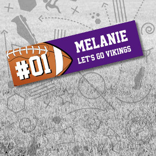 Lila White Football Team Autoaufkleber