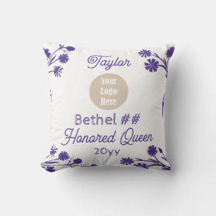 Lila White Job's Daughters geehrtes Queen-Geschenk Kissen