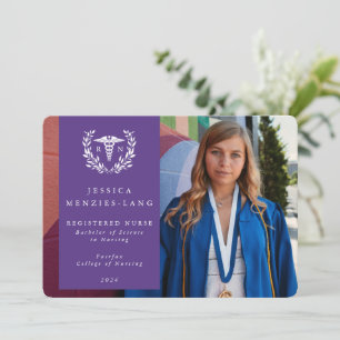 Lila+White Laurel Wreath Registriert Krankenversic Ankündigung