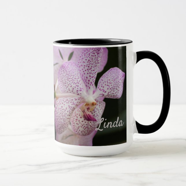 Lila White Orchid Kaffee/Tee Tasse 15oz (Rechts)