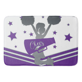 Lila White Silver Stars Cheer Cheer-Leader Badematte