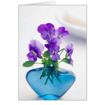 Lila White Violas Blume Blue Vase Floral