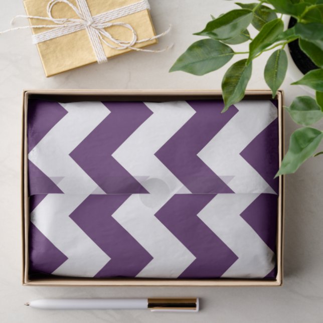 Lila White Zigzag Seidenpapier (Geschenk)
