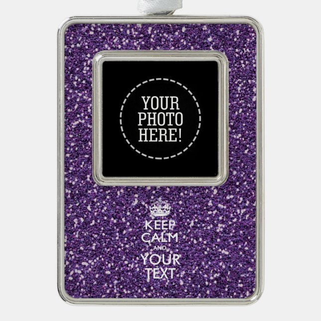 Lila wie BEHALTEN CALM und haben Ihren Text Rahmen-Ornament Silber (Vorderseite)