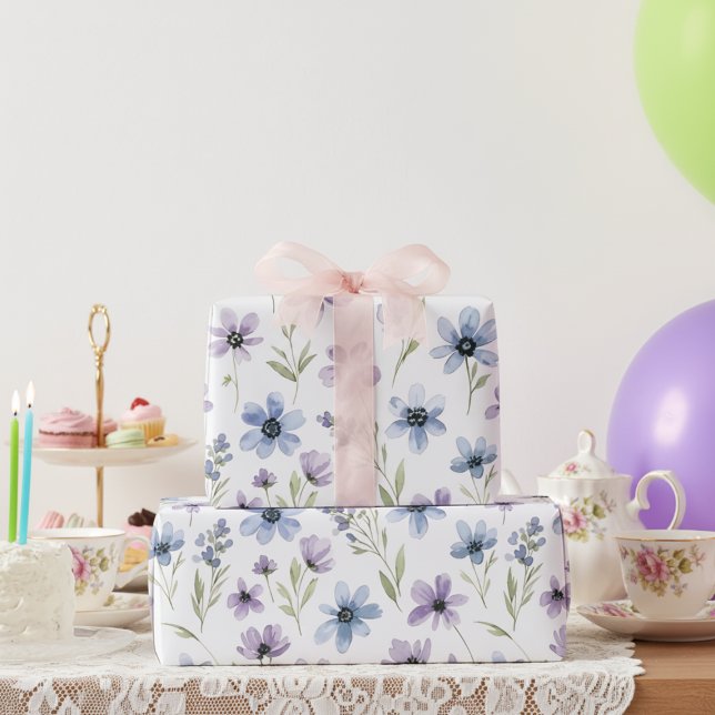 Lila Wiesenblumenwiese Geschenkpapier (Von Creator hochgeladen)